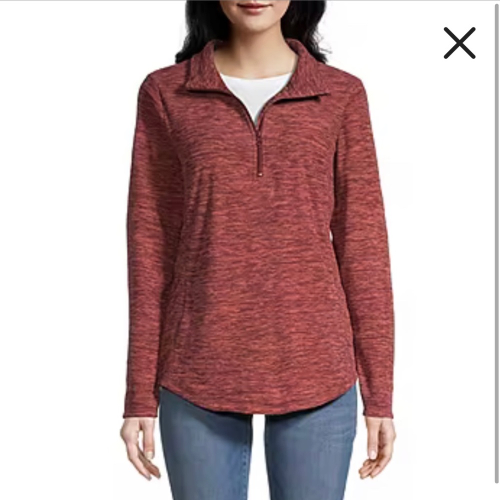 Polar Fleece Womens Long Sleeve Quarter-Zip Pullover